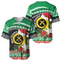Vanuatu Pig's Tusk Meri Krismas! Baseball Jersey Vanuatuan Sand Drawing Pattern - Polynesian Pride