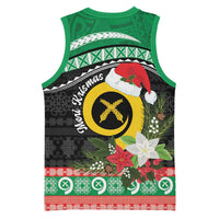 Vanuatu Pig's Tusk Meri Krismas! Basketball Jersey Vanuatuan Sand Drawing Pattern LT9 - Polynesian Pride