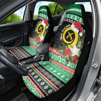 Vanuatu Pig's Tusk Meri Krismas! Car Seat Cover Vanuatuan Sand Drawing Pattern LT9 - Polynesian Pride
