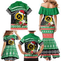 Vanuatu Pig's Tusk Meri Krismas! Family Matching Mermaid Dress and Hawaiian Shirt Vanuatuan Sand Drawing Pattern LT9 - Polynesian Pride