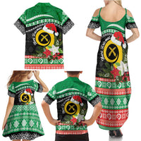 Vanuatu Pig's Tusk Meri Krismas! Family Matching Summer Maxi Dress and Hawaiian Shirt Vanuatuan Sand Drawing Pattern LT9 - Polynesian Pride
