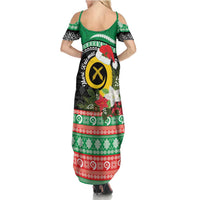 Vanuatu Pig's Tusk Meri Krismas! Family Matching Summer Maxi Dress and Hawaiian Shirt Vanuatuan Sand Drawing Pattern LT9 - Polynesian Pride