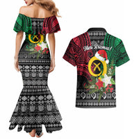 Vanuatu Pig's Tusk Meri Krismas! Couples Matching Mermaid Dress and Hawaiian Shirt Vanuatuan Ancient Art Spirit LT9 - Polynesian Pride