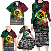 Vanuatu Pig's Tusk Meri Krismas! Family Matching Long Sleeve Bodycon Dress and Hawaiian Shirt Vanuatuan Ancient Art Spirit LT9 - Polynesian Pride