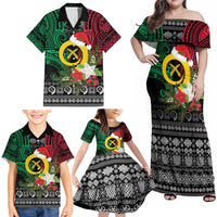Vanuatu Pig's Tusk Meri Krismas! Family Matching Off Shoulder Maxi Dress and Hawaiian Shirt Vanuatuan Ancient Art Spirit LT9 - Polynesian Pride