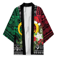 Vanuatu Pig's Tusk Meri Krismas! Kimono Vanuatuan Ancient Art Spirit LT9 Unisex Black - Polynesian Pride