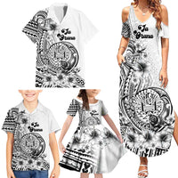 Ia Orana Tahiti Personalised Family Matching Summer Maxi Dress and Hawaiian Shirt French Polynesia Hook Tattoo Special White Color LT9