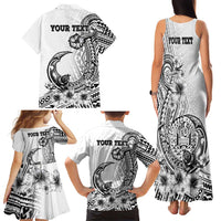Ia Orana Tahiti Personalised Family Matching Tank Maxi Dress and Hawaiian Shirt French Polynesia Hook Tattoo Special White Color LT9 - Polynesian Pride