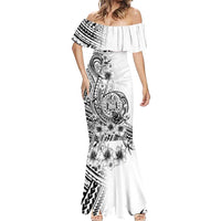 Ia Orana Tahiti Personalised Mermaid Dress French Polynesia Hook Tattoo Special White Color LT9