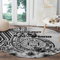Ia Orana Tahiti Personalised Round Carpet French Polynesia Hook Tattoo Special White Color LT9