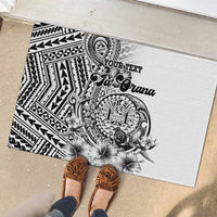 Ia Orana Tahiti Personalised Rubber Doormat French Polynesia Hook Tattoo Special White Color LT9