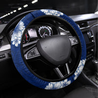 Nauru Independence Personalised Steering Wheel Cover Naoero Hook Tattoo Special Polynesian Pattern LT9 Universal Fit Blue - Polynesian Pride