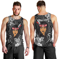 New Zealand Custom Women's Day Men Tank Top Maori Girl Feathers of Hope - Black LT9 - Polynesian Pride