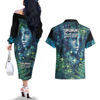 New Zealand Matariki Tupuanuku Couples Matching Off The Shoulder Long Sleeve Dress and Hawaiian Shirt Te W o te Hauhake LT9 - Polynesian Pride