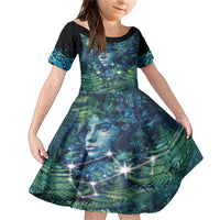 New Zealand Matariki Tupuanuku Family Matching Mermaid Dress and Hawaiian Shirt Te W o te Hauhake LT9 Daughter's Dress Art - Polynesian Pride