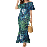 New Zealand Matariki Tupuanuku Family Matching Mermaid Dress and Hawaiian Shirt Te W o te Hauhake LT9 Mom's Dress Art - Polynesian Pride
