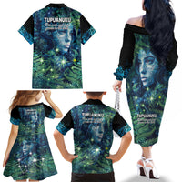 New Zealand Matariki Tupuanuku Family Matching Off The Shoulder Long Sleeve Dress and Hawaiian Shirt Te W o te Hauhake LT9 - Polynesian Pride