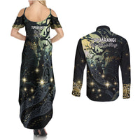 New Zealand Matariki Tupuarangi Couples Matching Summer Maxi Dress and Long Sleeve Button Shirt Ng Kai o te Rangi LT9 - Polynesian Pride