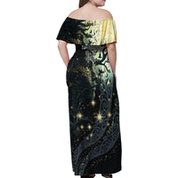 New Zealand Matariki Tupuarangi Family Matching Off Shoulder Maxi Dress and Hawaiian Shirt Ng Kai o te Rangi LT9 - Polynesian Pride