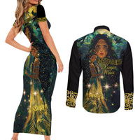 New Zealand Matariki Couples Matching Short Sleeve Bodycon Dress and Long Sleeve Button Shirt Rongo Mori Wellbeing and Good Luck LT9 - Polynesian Pride