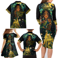 New Zealand Matariki Family Matching Long Sleeve Bodycon Dress and Hawaiian Shirt Rongo Mori Wellbeing and Good Luck LT9 - Polynesian Pride