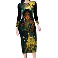 New Zealand Matariki Family Matching Long Sleeve Bodycon Dress and Hawaiian Shirt Rongo Mori Wellbeing and Good Luck LT9 Mom's Dress Art - Polynesian Pride