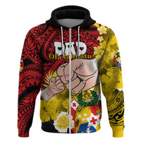 Custom Fathers Day Polynesian Islands Tonga Hoodie Dad ofa lahi atu Polynesian Flowers Tribal LT9 Zip Hoodie Red - Polynesian Pride