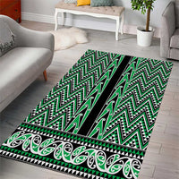 New Zealand Maori Niho Taniwha Area Rug Kakariki Mangopare and Puhoro Pattern LT9 - Polynesian Pride