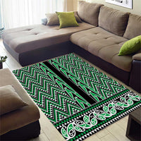 New Zealand Maori Niho Taniwha Area Rug Kakariki Mangopare and Puhoro Pattern LT9 - Polynesian Pride
