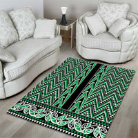 New Zealand Maori Niho Taniwha Area Rug Kakariki Mangopare and Puhoro Pattern LT9 - Polynesian Pride