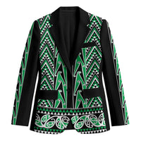 New Zealand Maori Niho Taniwha Blazer Kakariki Mangopare and Puhoro Pattern LT9 Unisex Green - Polynesian Pride