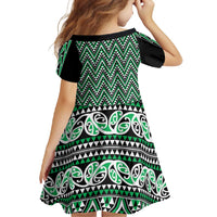 New Zealand Maori Niho Taniwha Family Matching Long Sleeve Bodycon Dress and Hawaiian Shirt Kakariki Mangopare and Puhoro Pattern LT9 - Polynesian Pride