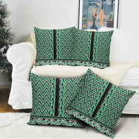 New Zealand Maori Niho Taniwha Pillow Cover Kakariki Mangopare and Puhoro Pattern - Polynesian Pride