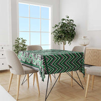 New Zealand Maori Niho Taniwha Tablecloth Kakariki Mangopare and Puhoro Pattern