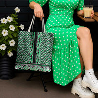 New Zealand Maori Niho Taniwha Tote Bag Kakariki Mangopare and Puhoro Pattern - Polynesian Pride
