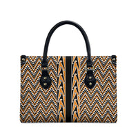 New Zealand Maori Niho Taniwha Leather Bag Karaka Mangopare and Puhoro Pattern LT9 - Polynesian Pride