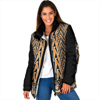 New Zealand Maori Niho Taniwha Padded Jacket Karaka Mangopare and Puhoro Pattern - Polynesian Pride