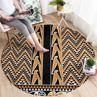 New Zealand Maori Niho Taniwha Round Carpet Karaka Mangopare and Puhoro Pattern LT9 - Polynesian Pride