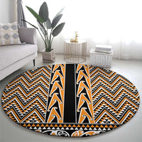 New Zealand Maori Niho Taniwha Round Carpet Karaka Mangopare and Puhoro Pattern LT9 - Polynesian Pride