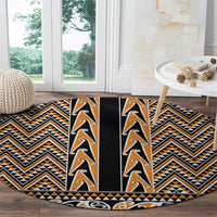 New Zealand Maori Niho Taniwha Round Carpet Karaka Mangopare and Puhoro Pattern LT9 - Polynesian Pride