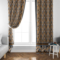 New Zealand Maori Niho Taniwha Window Curtain Karaka Mangopare and Puhoro Pattern LT9 - Polynesian Pride