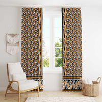 New Zealand Maori Niho Taniwha Window Curtain Karaka Mangopare and Puhoro Pattern LT9 - Polynesian Pride