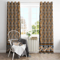 New Zealand Maori Niho Taniwha Window Curtain Karaka Mangopare and Puhoro Pattern LT9 - Polynesian Pride
