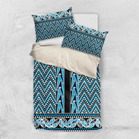 New Zealand Maori Niho Taniwha Bedding Set Kikorangi Mangopare and Puhoro Pattern LT9 US Twin 172cm x 218cm Blue - Polynesian Pride
