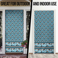 New Zealand Maori Niho Taniwha Door Cover Kikorangi Mangopare and Puhoro Pattern - Polynesian Pride