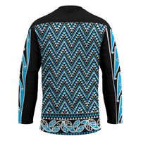 New Zealand Maori Niho Taniwha Hockey Jersey Kikorangi Mangopare and Puhoro Pattern - Polynesian Pride