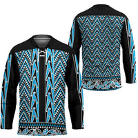 New Zealand Maori Niho Taniwha Hockey Jersey Kikorangi Mangopare and Puhoro Pattern - Polynesian Pride
