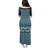 New Zealand Maori Niho Taniwha Puletasi Kikorangi Mangopare and Puhoro Pattern