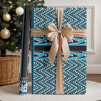 New Zealand Maori Niho Taniwha Wrapping Paper Kikorangi Mangopare and Puhoro Pattern - Polynesian Pride