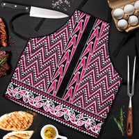 New Zealand Maori Niho Taniwha Apron Mawhero Mangopare and Puhoro Pattern LT9 Pink - Polynesian Pride